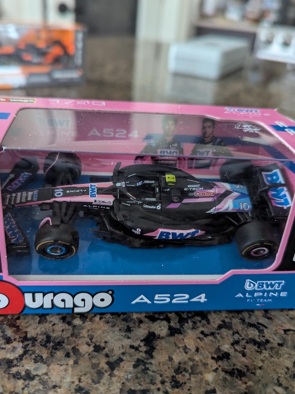 BWT Alpine A524 Kids Die-Cast Racing Car - Black & Pink